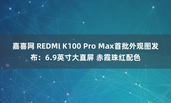 嘉喜网 REDMI K100 Pro Max首批外观图发布：6.9英寸大直屏 赤霞珠红配色